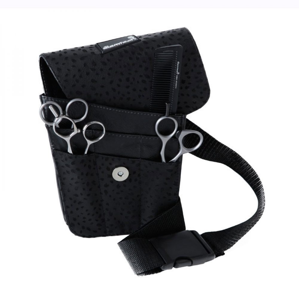 Black Leopard Leather Pouch - Image 6