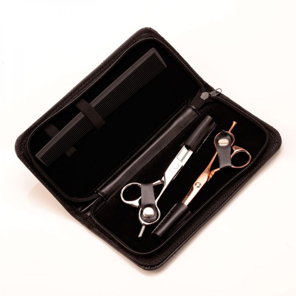 Black Zipper Scissor Wallet