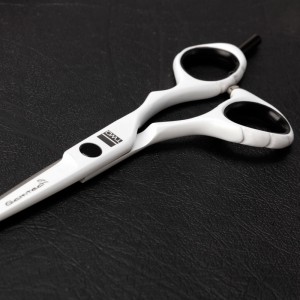 Glamtech-two-white-angle hair cutting shears